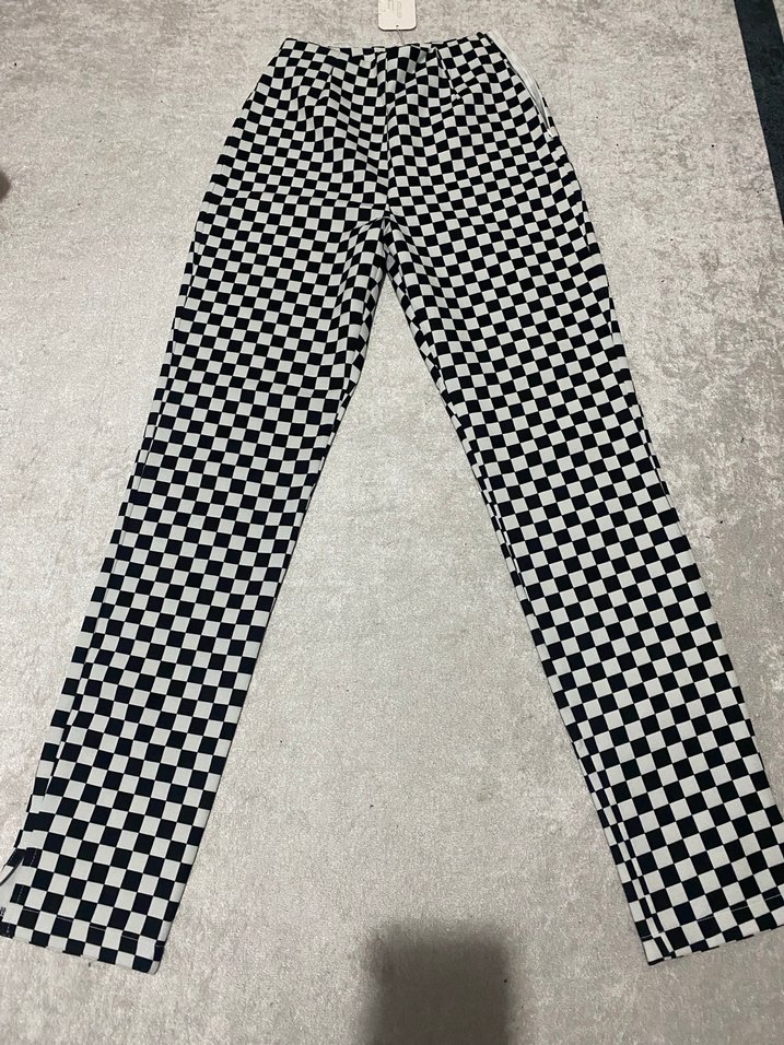 Eyyo Kadın Ekose Desenli İspanyol paça Pantolon - Görsel 2