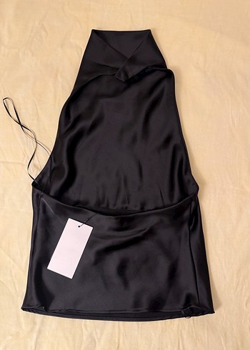 Saten halter top - Görsel 4