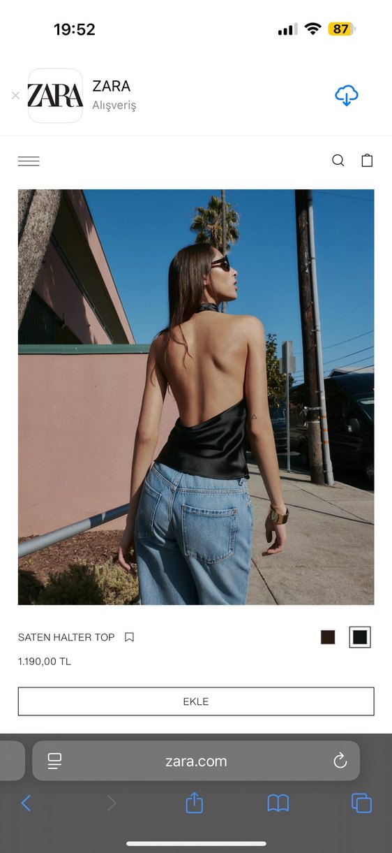 Saten halter top - Görsel 2