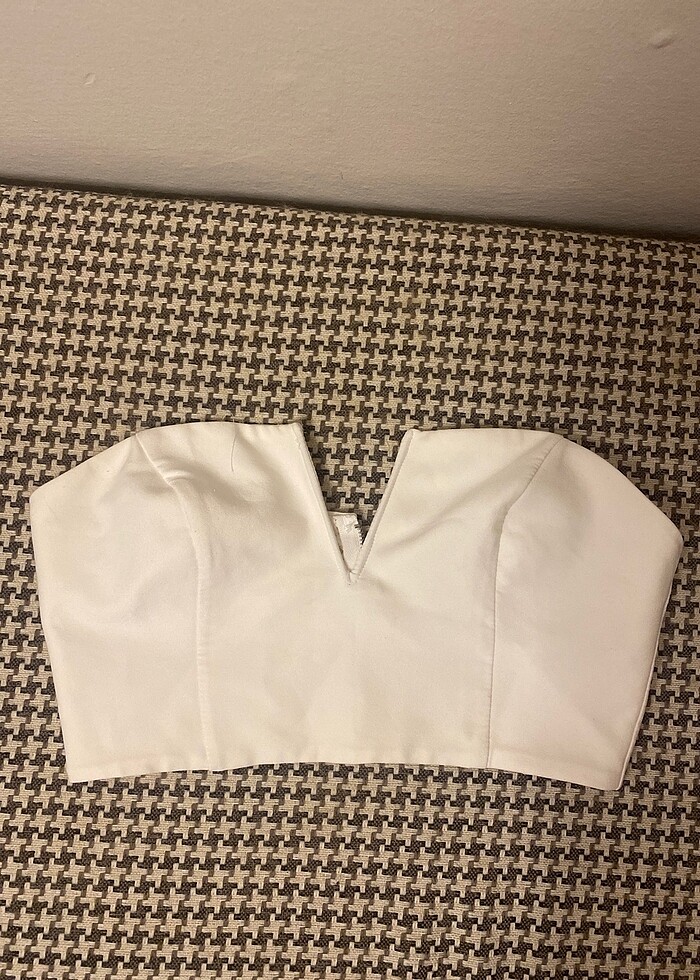 beyaz straplez mini korse - Görsel 2