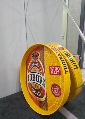 Beden altın Renk Tuborg Gold Metal Yiyecek Kabı