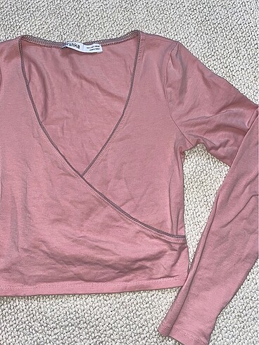 s Beden Bershka coquette pembe bluz