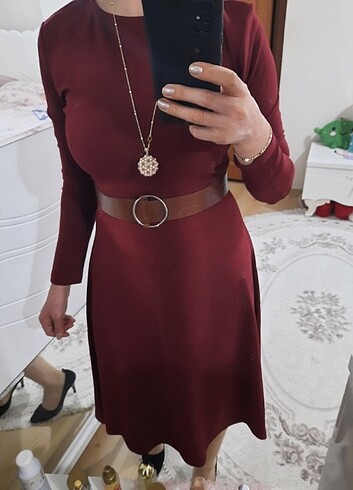 36 Beden bordo Renk BORDO ELBISE