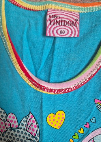 1 yaş Renkli Baskılı Kız Çocuk Atlet - Görsel 3