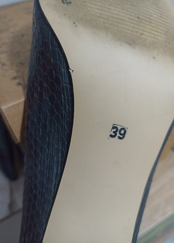 Lacivert Yılan Desenli Stiletto Topuklu Kadın Ayakkabı - Görsel 6