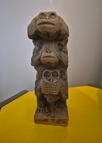 El Yapımı Ahşap Maymun Figürin - Görsel 2