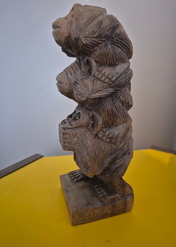 El Yapımı Ahşap Maymun Figürin - Görsel 4