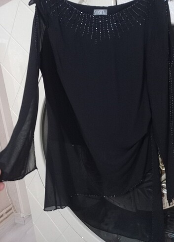 s Beden siyah Renk Sifon siyah bluz