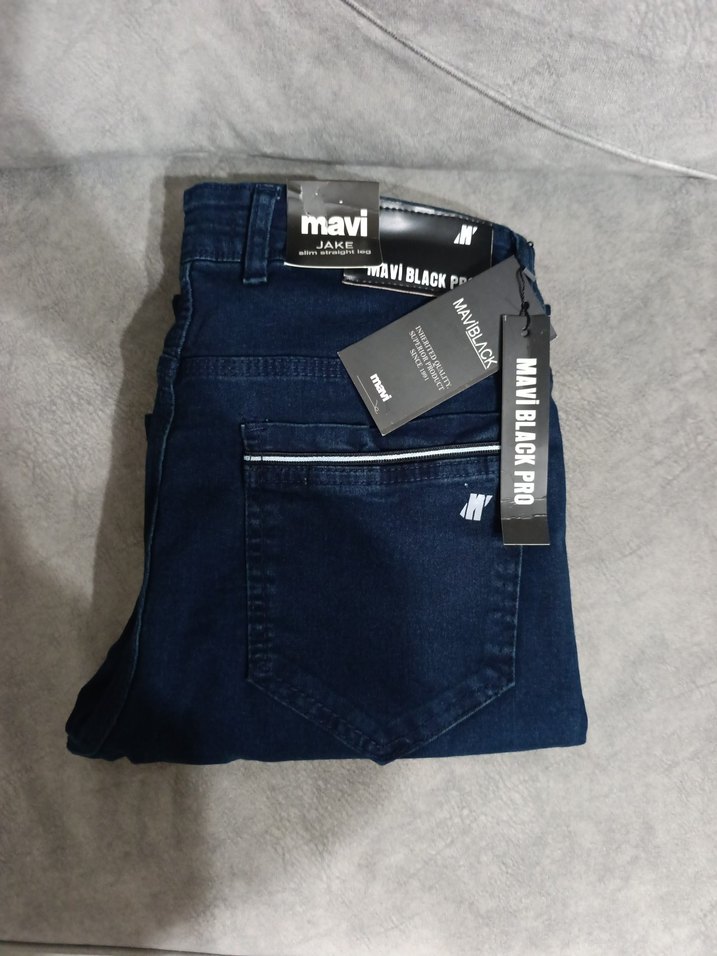 Erkek Lacivert Regular Fit Denim Jean - Görsel 4