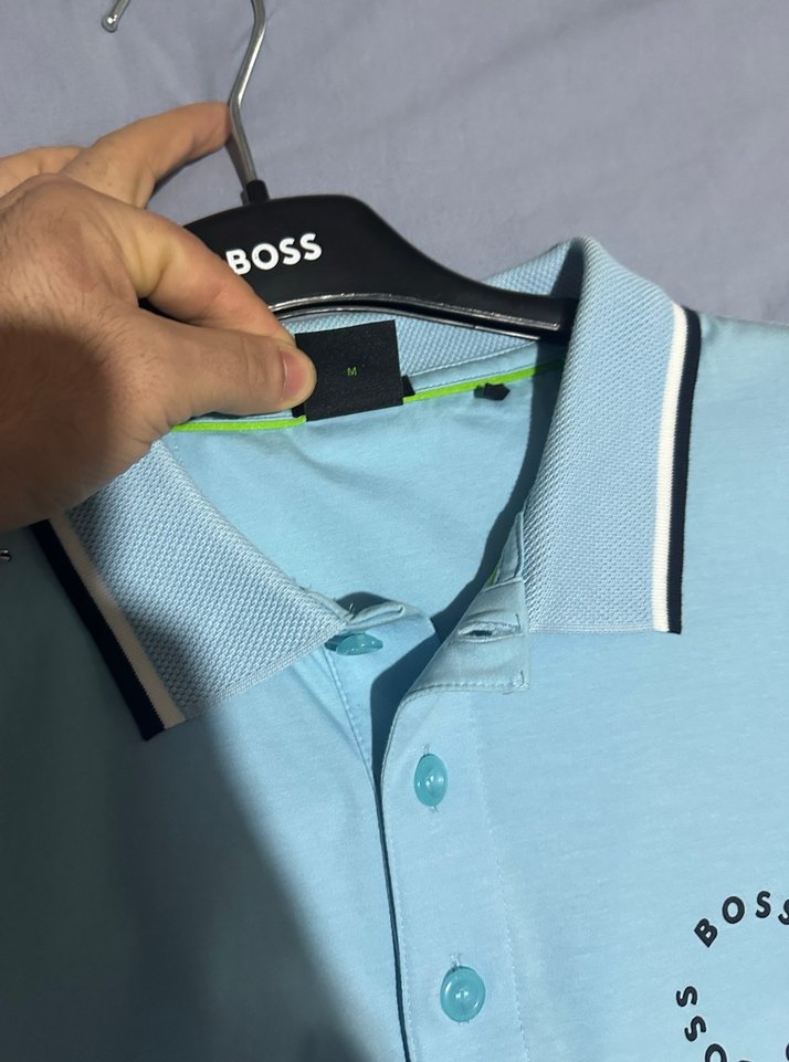 Mavi Düğmeli Kısa Kollu Polo Tişört - Görsel 2