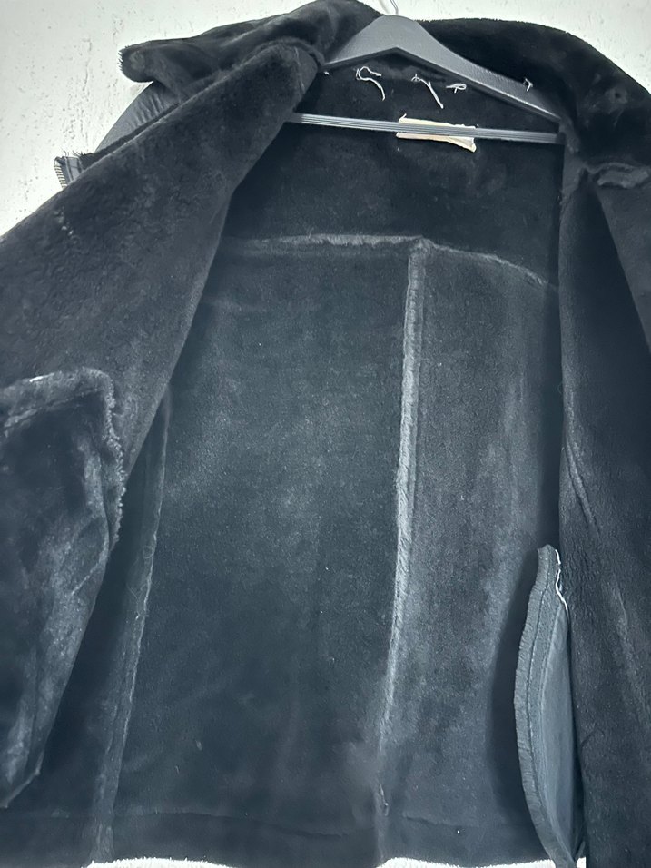 Zara Kürt Siyah Deri Biker Ceket - Görsel 4