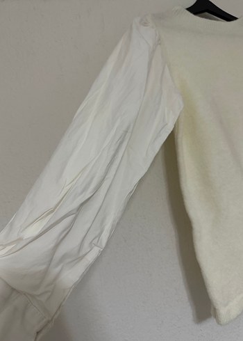 Kadın Beyaz Triko Midi Kazak - Görsel 2