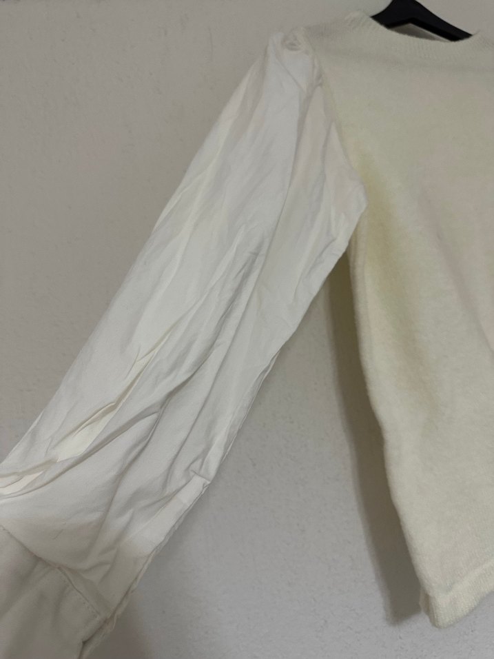 Kadın Beyaz Triko Midi Kazak - Görsel 2