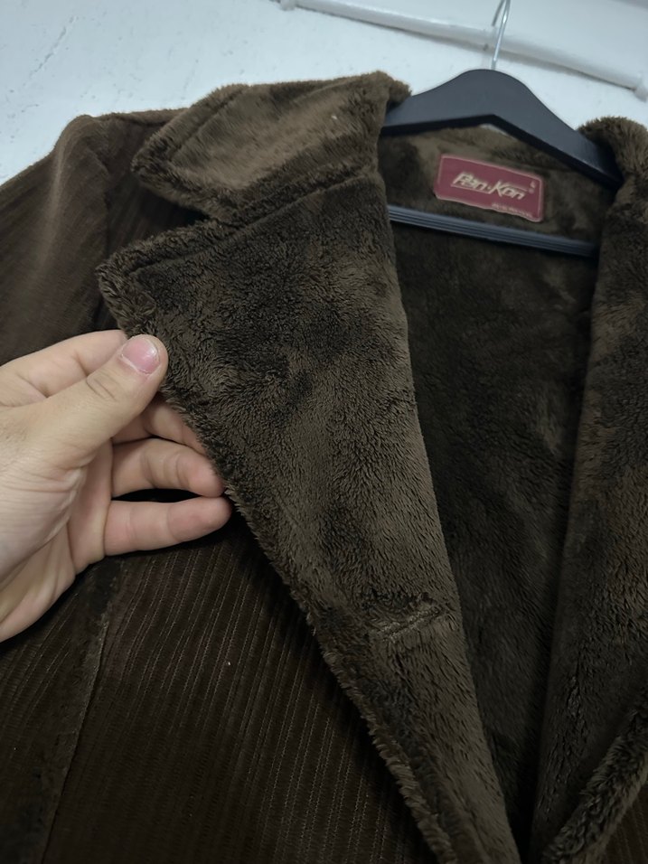 Düğmeli Kahverengi Süet Kadın Kaban - Görsel 2