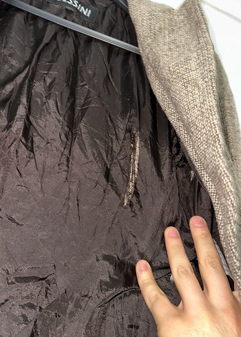 Kahverengi Keten Kadın Blazer Ceket - Görsel 3