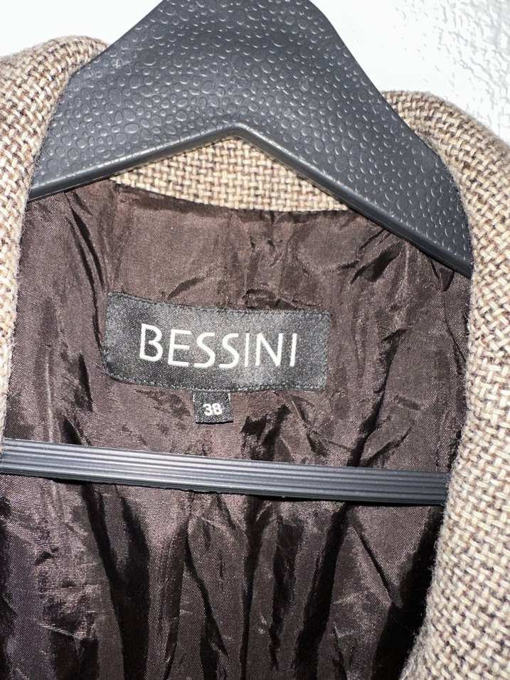 Kahverengi Keten Kadın Blazer Ceket - Görsel 2