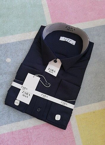 Zara erkek gömlek koyu lacivert XL