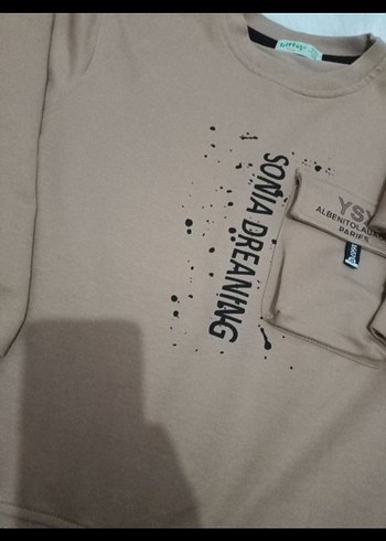 Erkek Çocuk Kahverengi Uzun Kollu Sweatshirt - Görsel 3