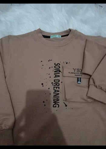 Erkek Çocuk Kahverengi Uzun Kollu Sweatshirt - Görsel 2
