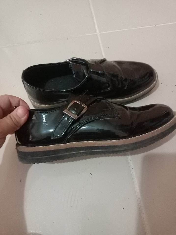 çocuk Siyah Rugan Tokalı Stiletto Ayakkabı - Görsel 2