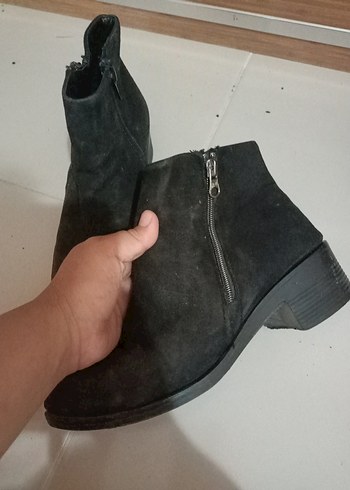 Diğer Siyah Süet Kadın Bot, Stiletto Topuklu, Tokalı