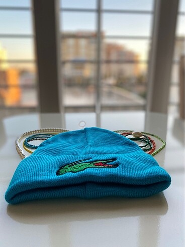 Lacoste Unisex Mavi Renk Nakışlı Bere