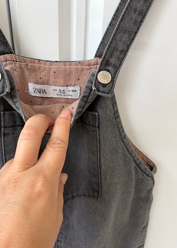 4 Yaş Beden gri Renk Gri Kot Çocuk Askılı Tulum