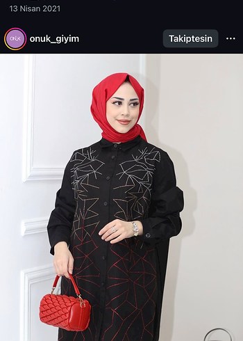 Uzun Kol Etkili Desenli Siyah Tunik - Görsel 2