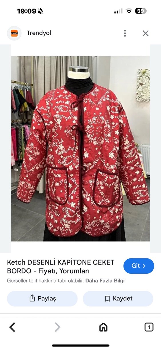Kapitone ceket 1 ve iki beden mevcut - Görsel 2