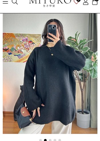 Kadın  Uzun Kollu Triko Kazak - Görsel 4