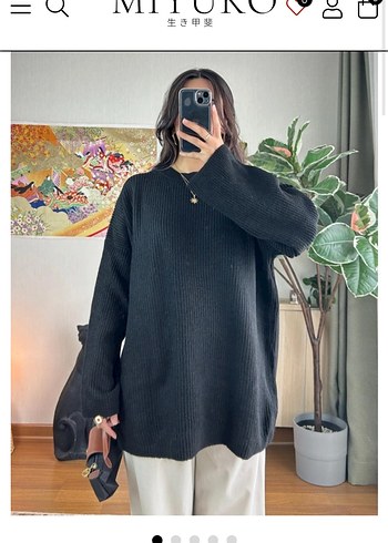 Kadın  Uzun Kollu Triko Kazak - Görsel 3