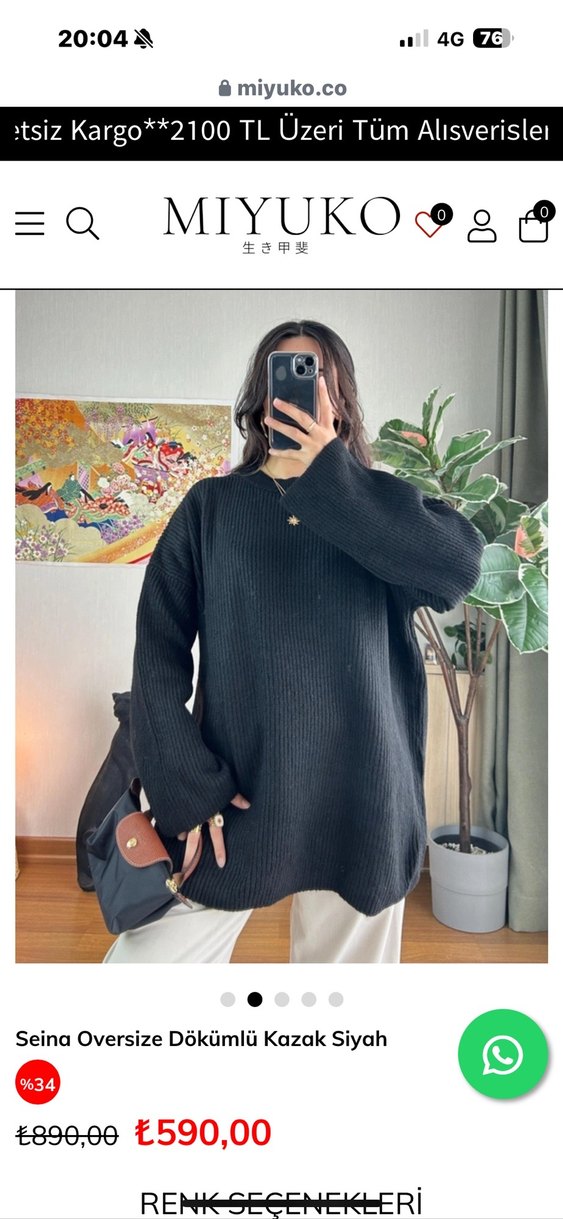 Kadın  Uzun Kollu Triko Kazak - Görsel 4