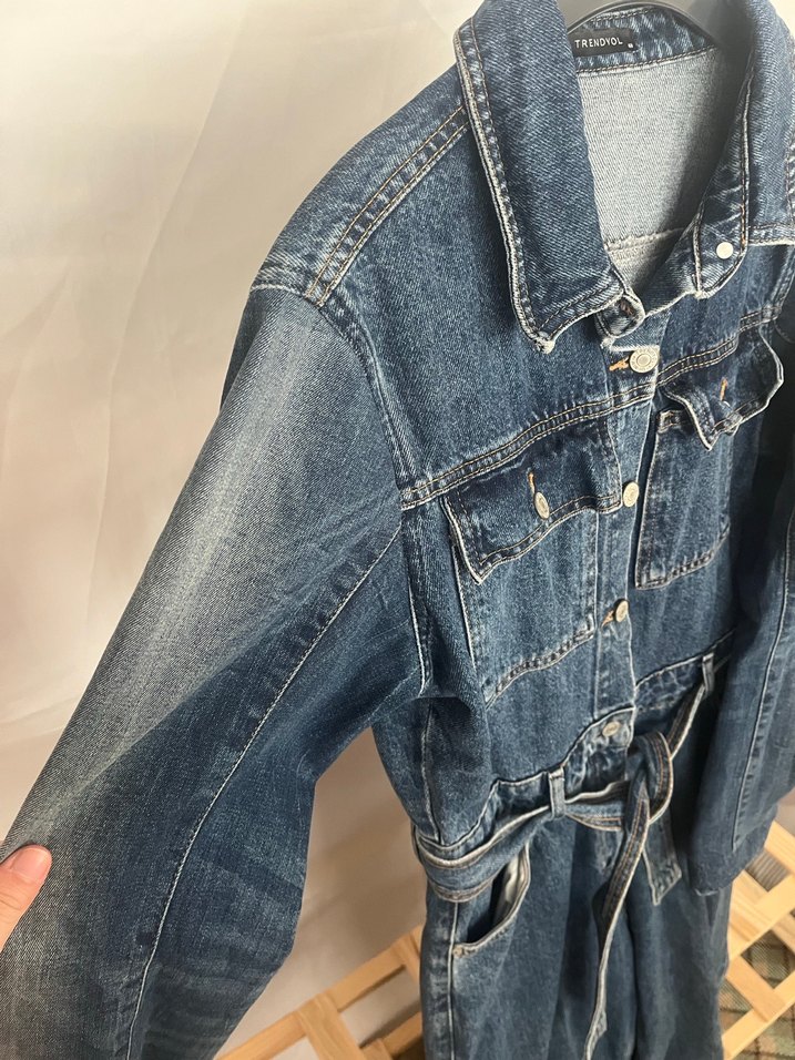 Kemerli Lacivert kot tulum - Görsel 3