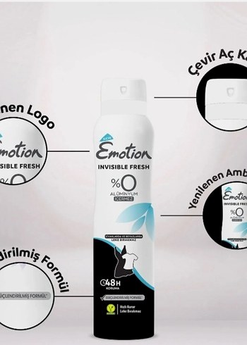 Emotion Kadın Deodorant Invisible Fresh 150 ml - Görsel 3