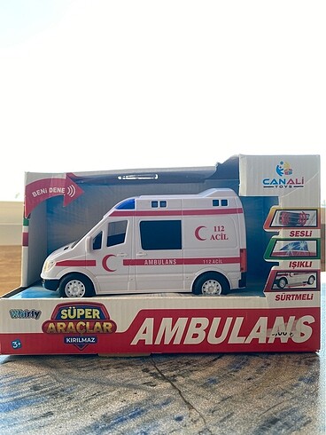 Sesli ve Işıklı Ambulans Oyuncak Araba