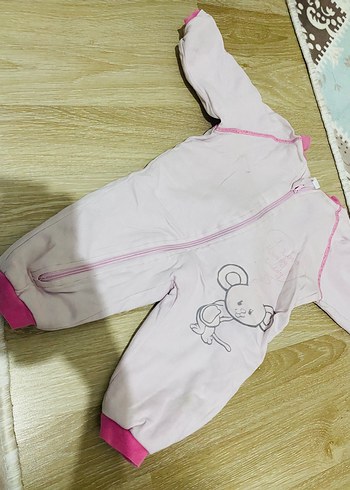 Kız Bebek Fermuarlı Pembe Tulum
