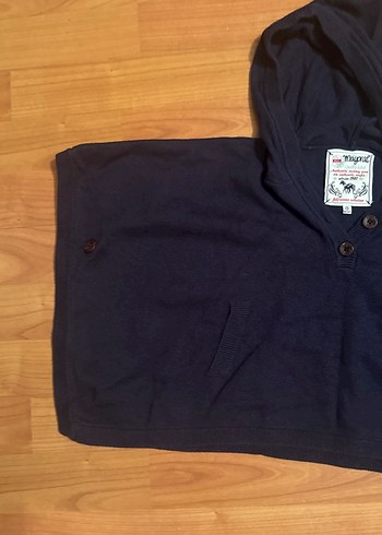 Düğmeli lacivert panço - Görsel 4