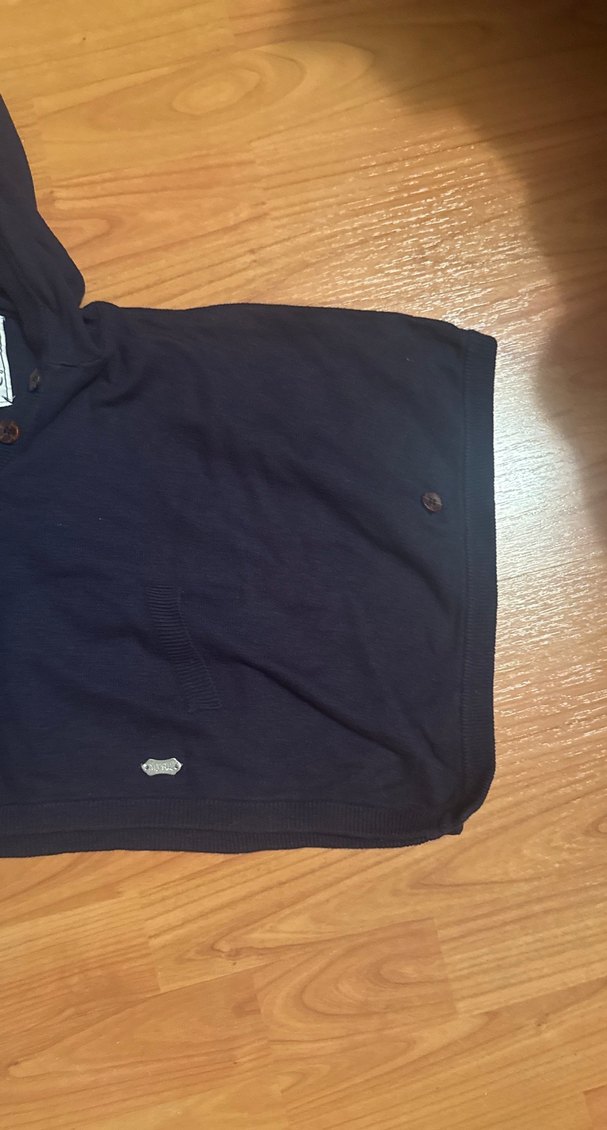 Düğmeli lacivert panço - Görsel 3