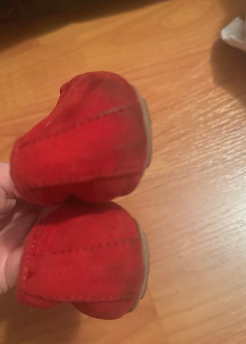 Kırmızı Fiyonklu Süet Kız Babet - Görsel 3