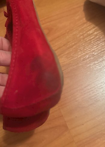 Kırmızı Fiyonklu Süet Kız Babet - Görsel 4