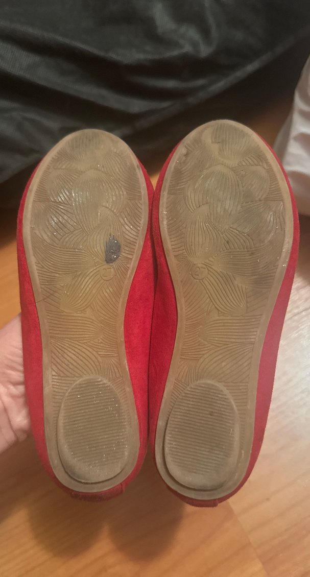 Kırmızı Fiyonklu Süet Kız Babet - Görsel 5