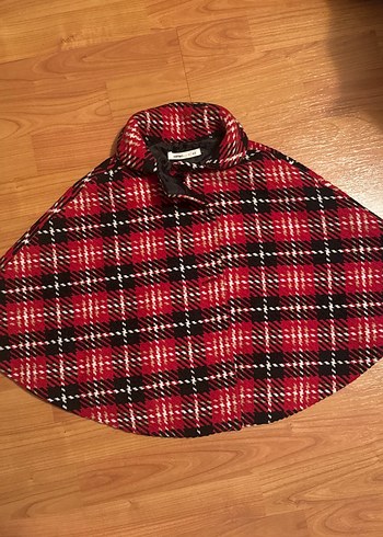 Koton Kids Kırmızı ekose Desenli, astarlı panço - Görsel 3