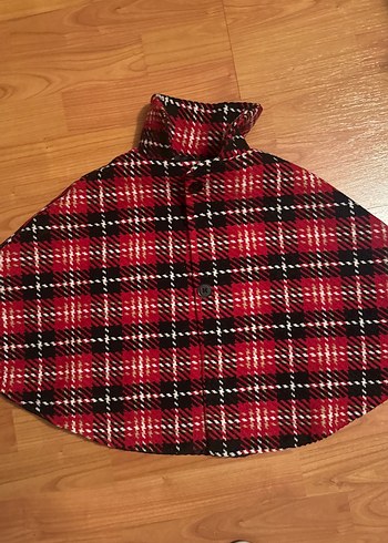 Koton Kids Kırmızı ekose Desenli, astarlı panço - Görsel 8