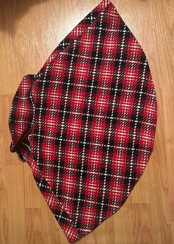 Koton Kids Kırmızı ekose Desenli, astarlı panço - Görsel 5