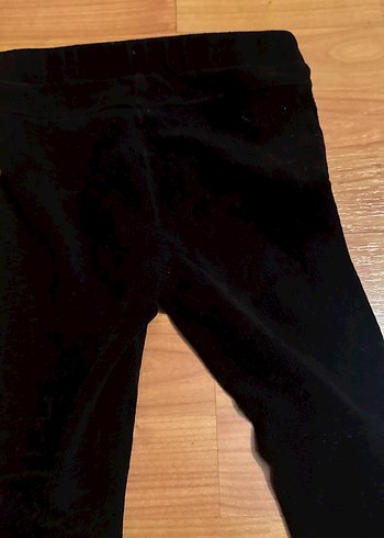 Kız Çocuk Siyah fitilli kadife Tayt (110 cm) - Görsel 3