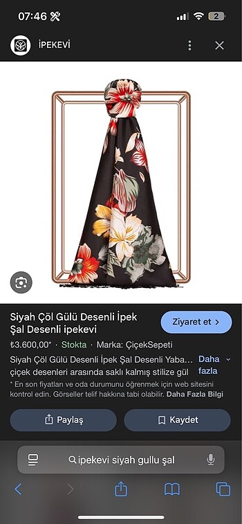 İpekevi çöl gülü şal