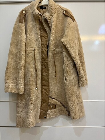46 Beden camel Renk Kayra peluş mont kaban