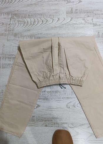 Bej erkek Keten Rahat Kesim Pantolon - Görsel 3