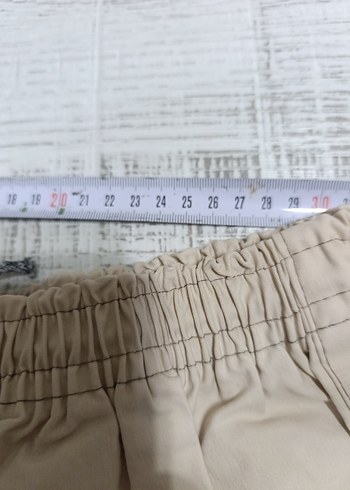 Bej erkek Keten Rahat Kesim Pantolon - Görsel 4