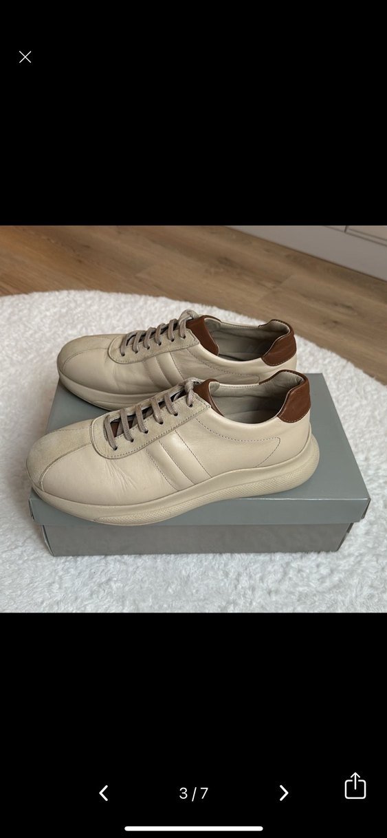 Bej Süet Platform Topuklu Erkek Spor Ayakkabı - Görsel 3